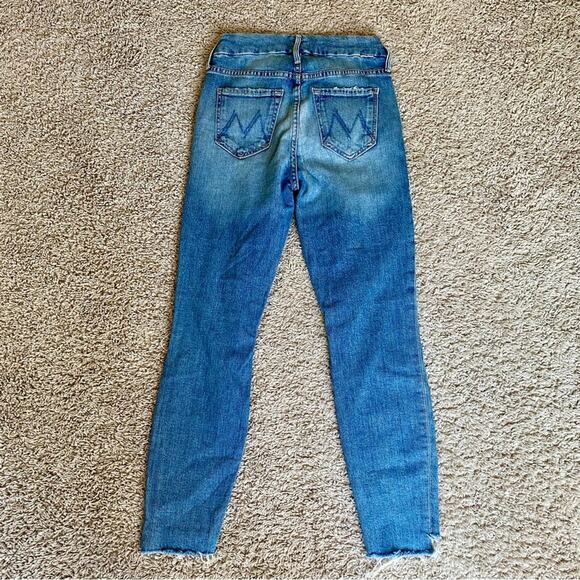 Mother Cotton Blend Looker Step Distressed Casual Prep Minimal Ankle Fray Jeans - Picture 10 of 10